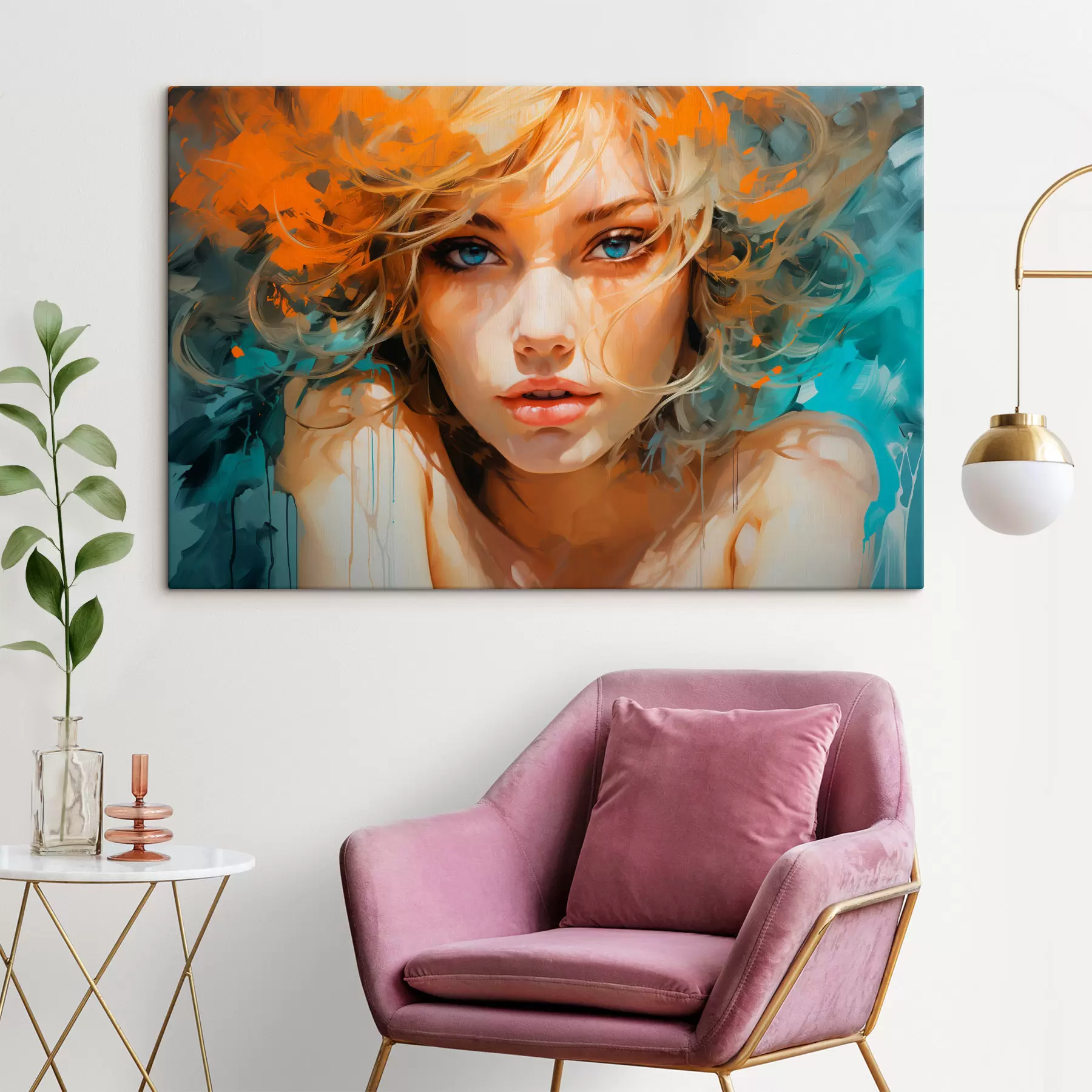 Tablouri Imagine feminină expresivă în stil abstract-realist s45061