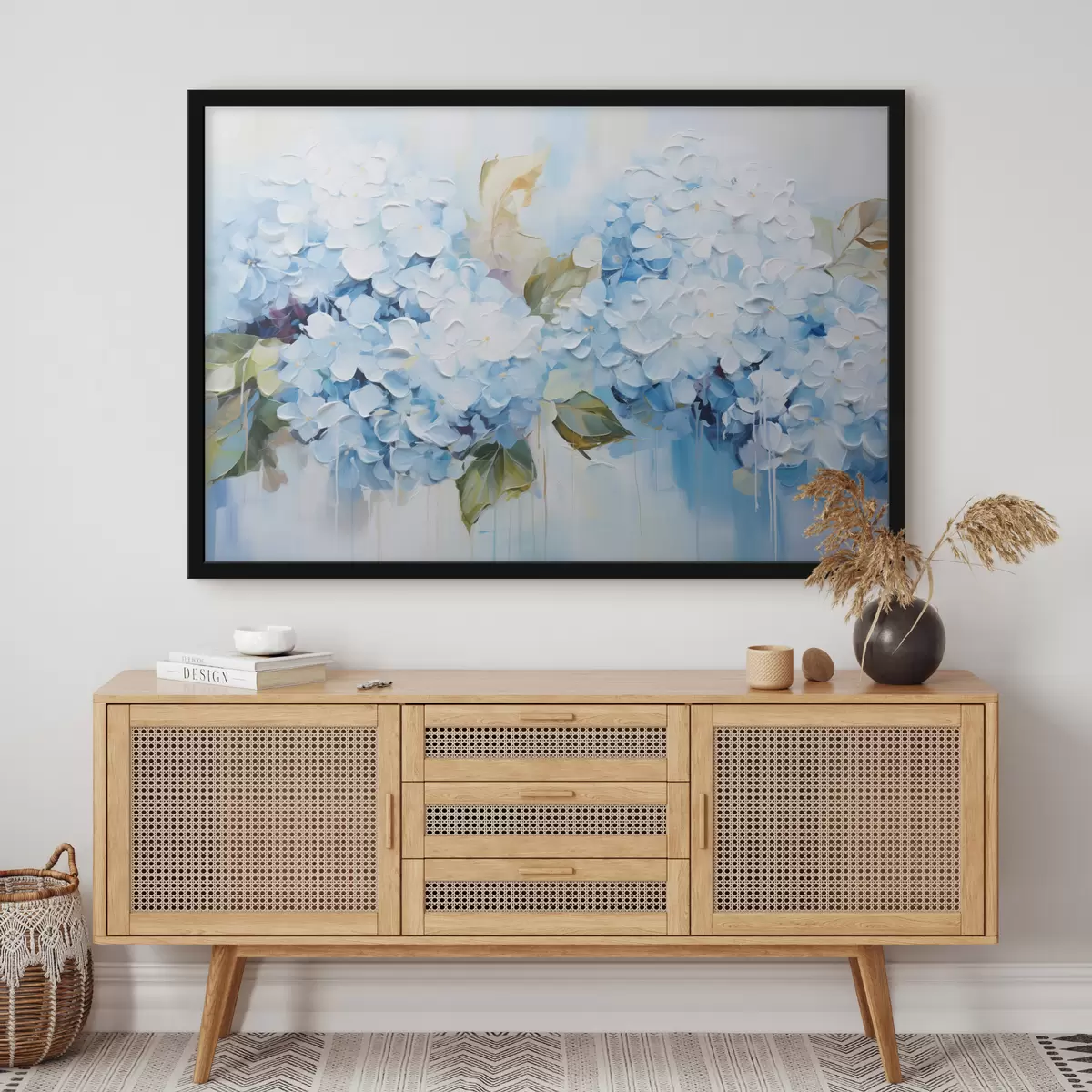 Poster Hortensii pastelate în tehnica picturii volumetrice f45052