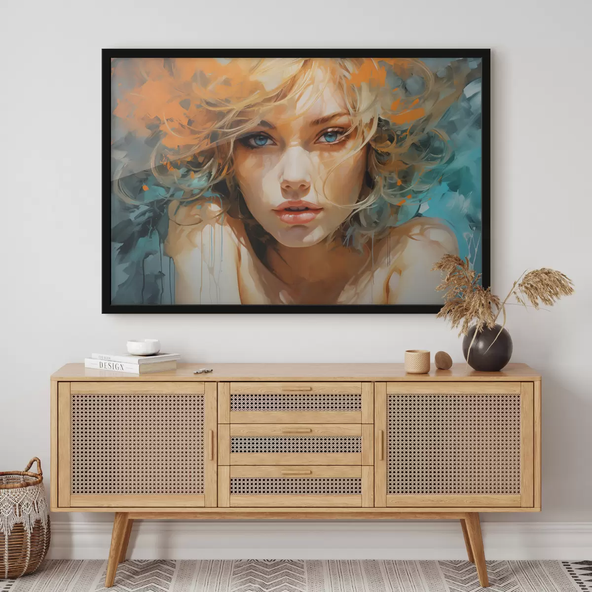 Poster Imagine feminină expresivă în stil abstract-realist f45061