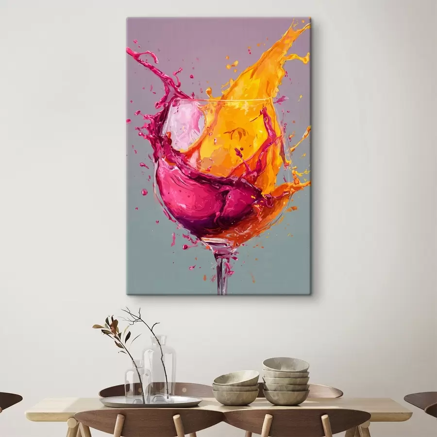 Tablouri Color splash: abstracție dinamică într-un pahar s45244