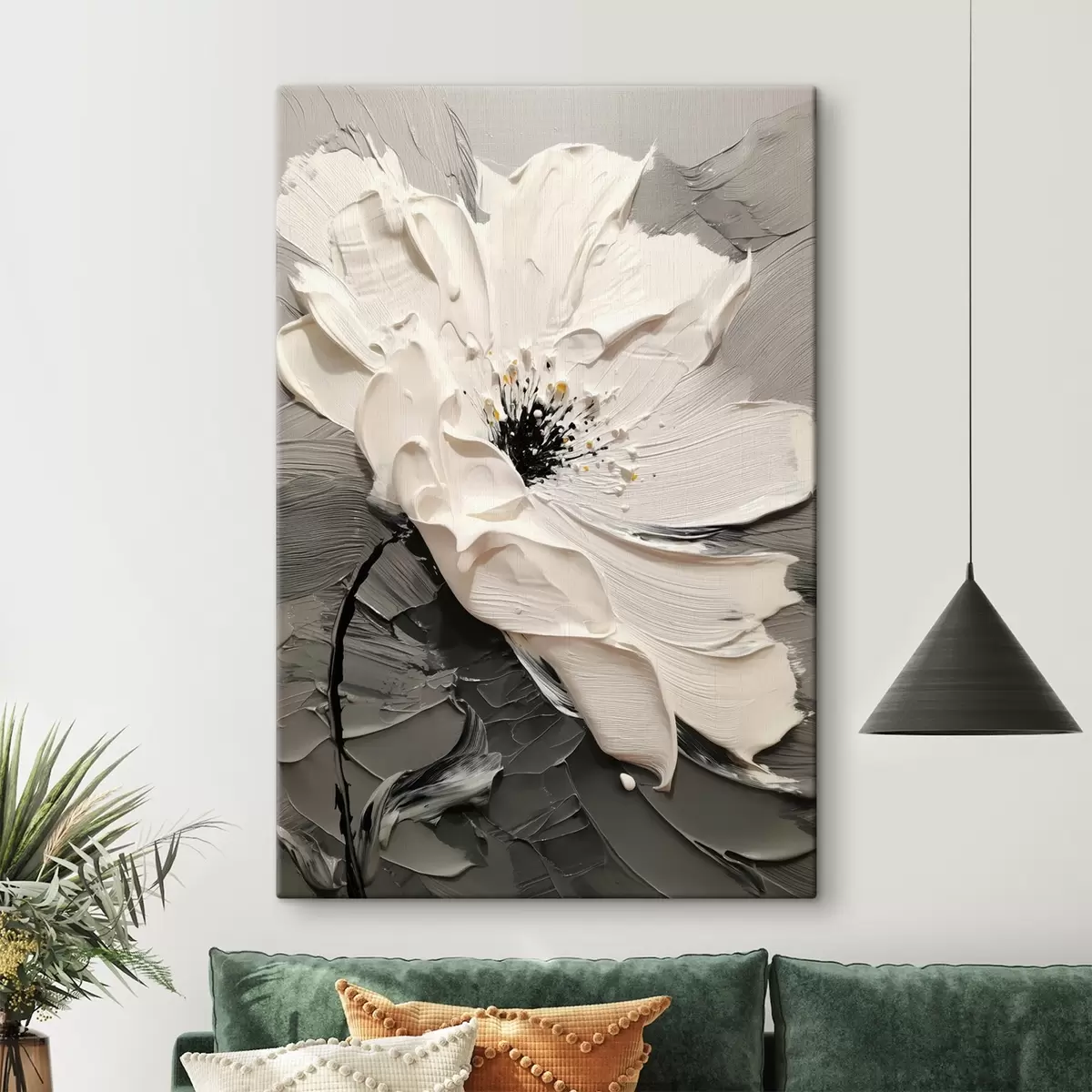 Tablouri Floare elegantă: pictură modernă cu textură în relief s45246