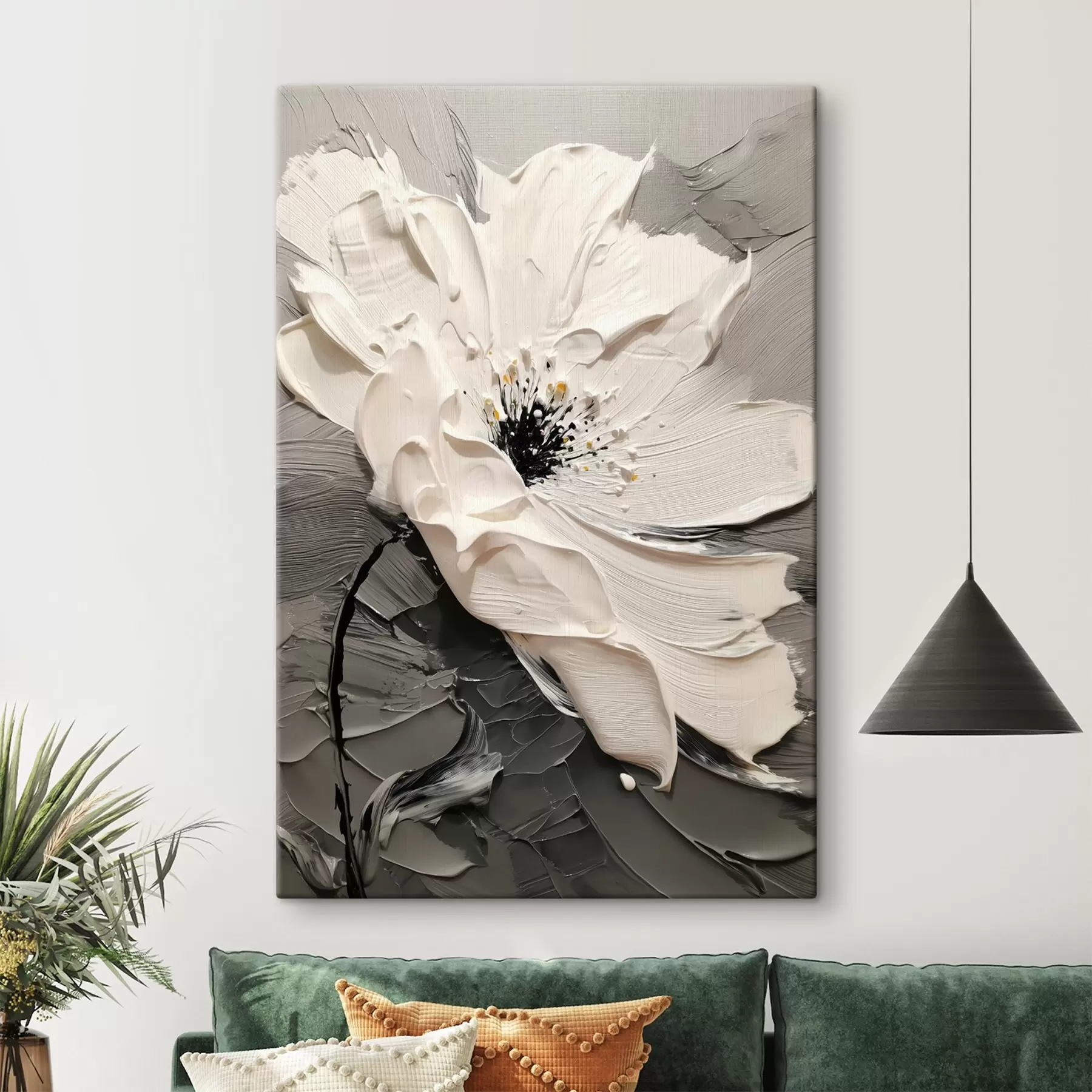 Tablouri Floare elegantă: pictură modernă cu textură în relief s45246