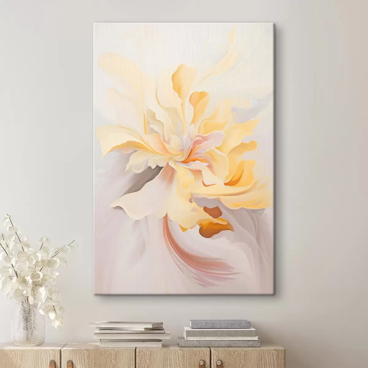 Tablouri Floare delicată: pictură abstractă în tonuri pastelate s45256