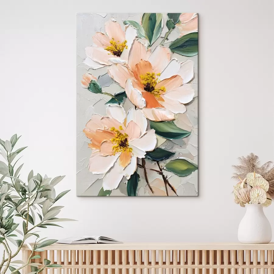 Tablouri Flori cu petale cu vârf alb și centru galben s45262