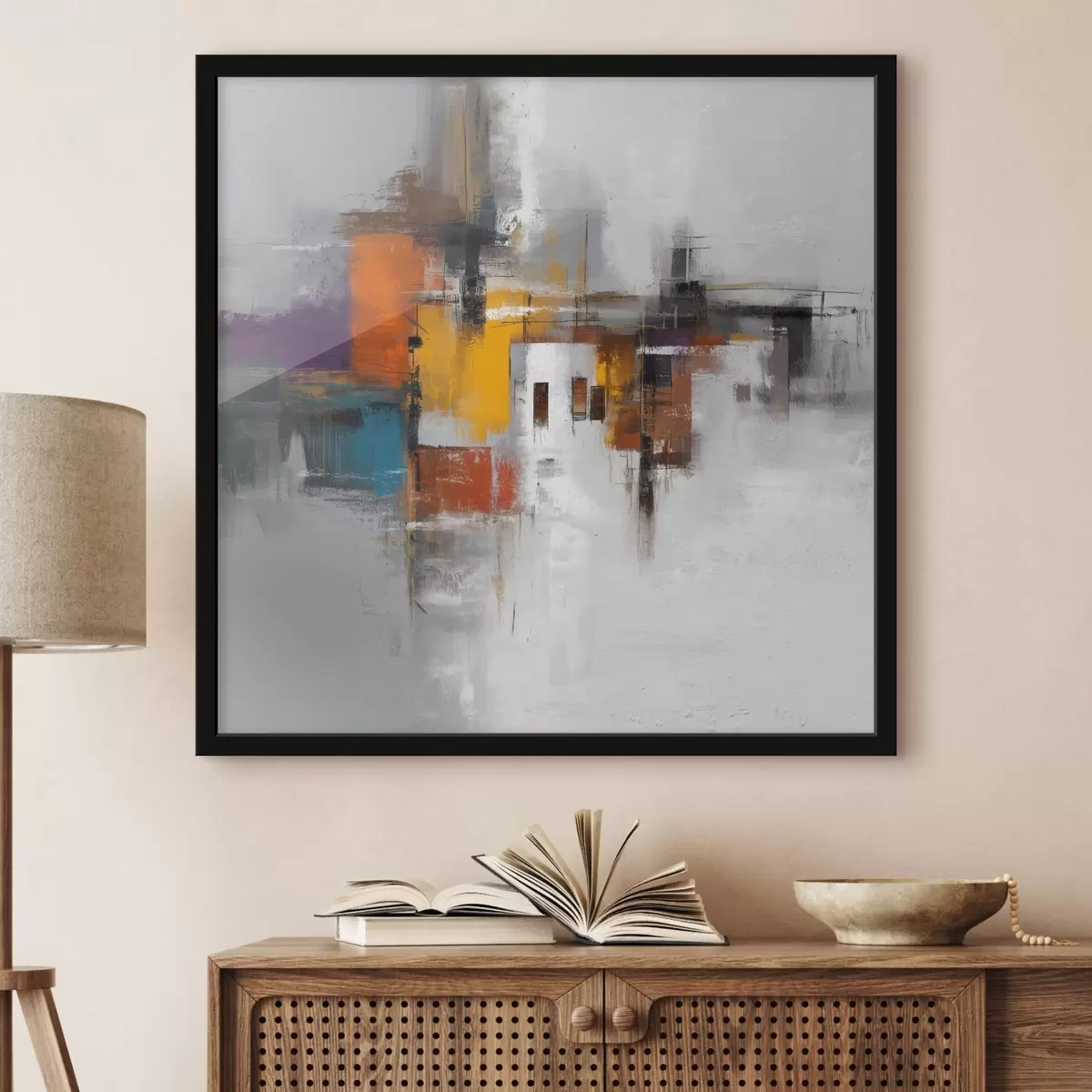 Poster Abstracție colorată cu motive geometrice f45239