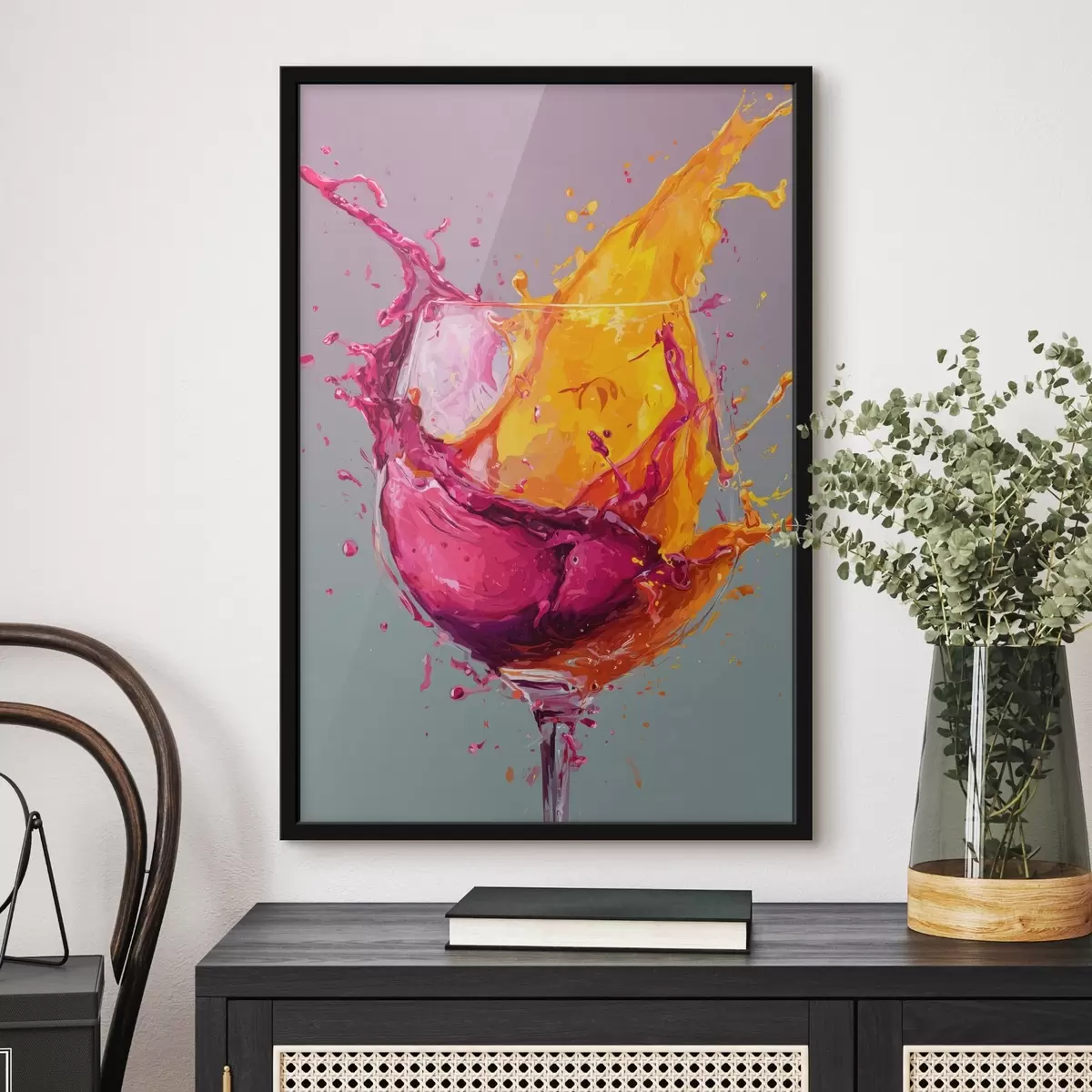 Poster Color splash: abstracție dinamică într-un pahar f45244