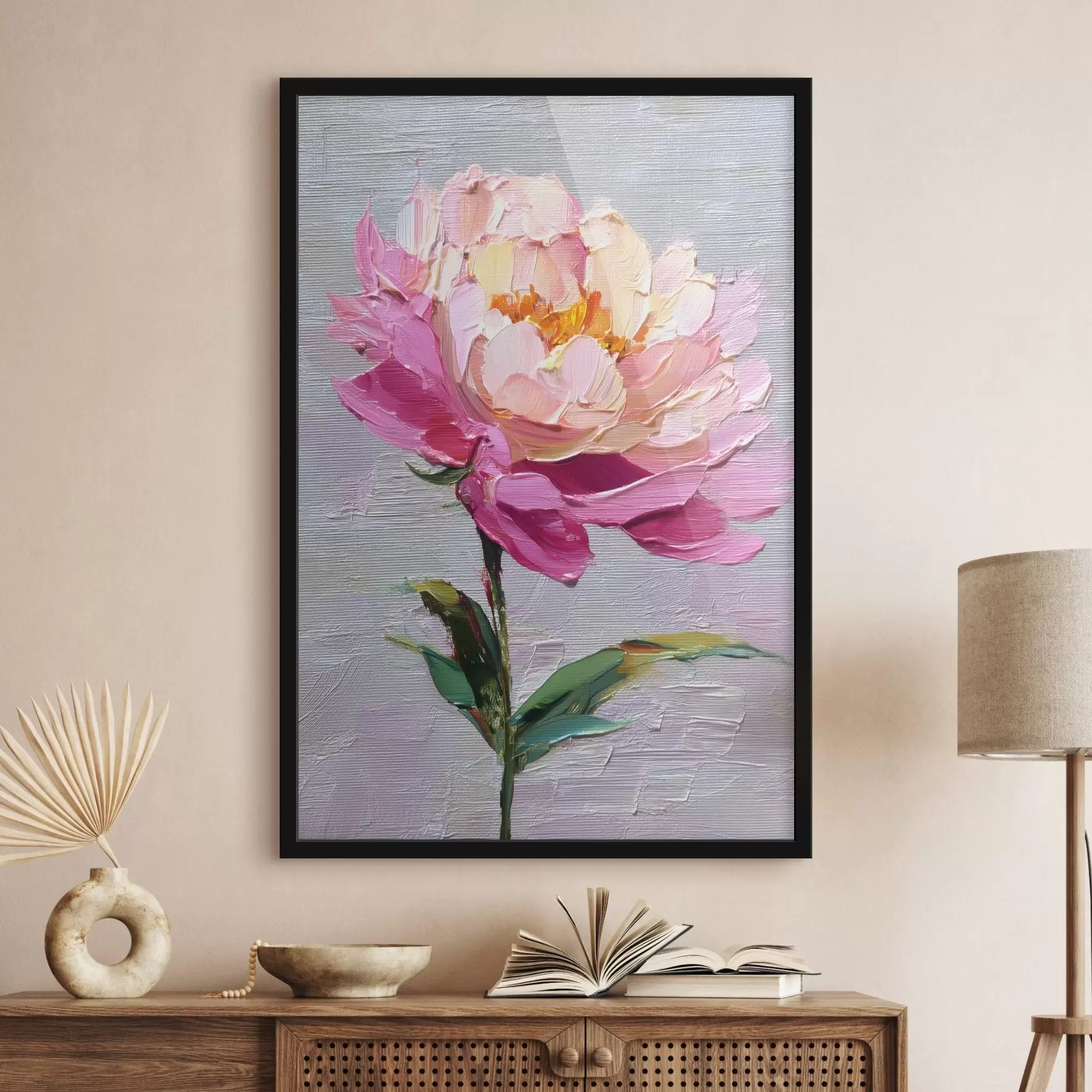 fototapet Art Peony: compoziție vibrantă în stil volumetric f45248