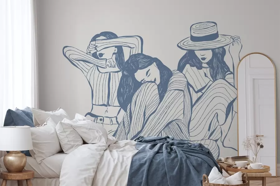 fototapet Fetele nuanțe de albastru w04384v1