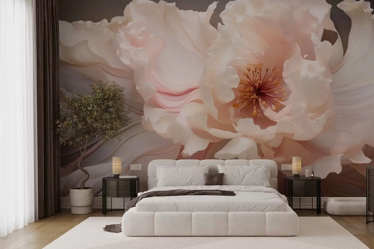 fototapet Floare abstractă în nuanțe pastelate moi w04346