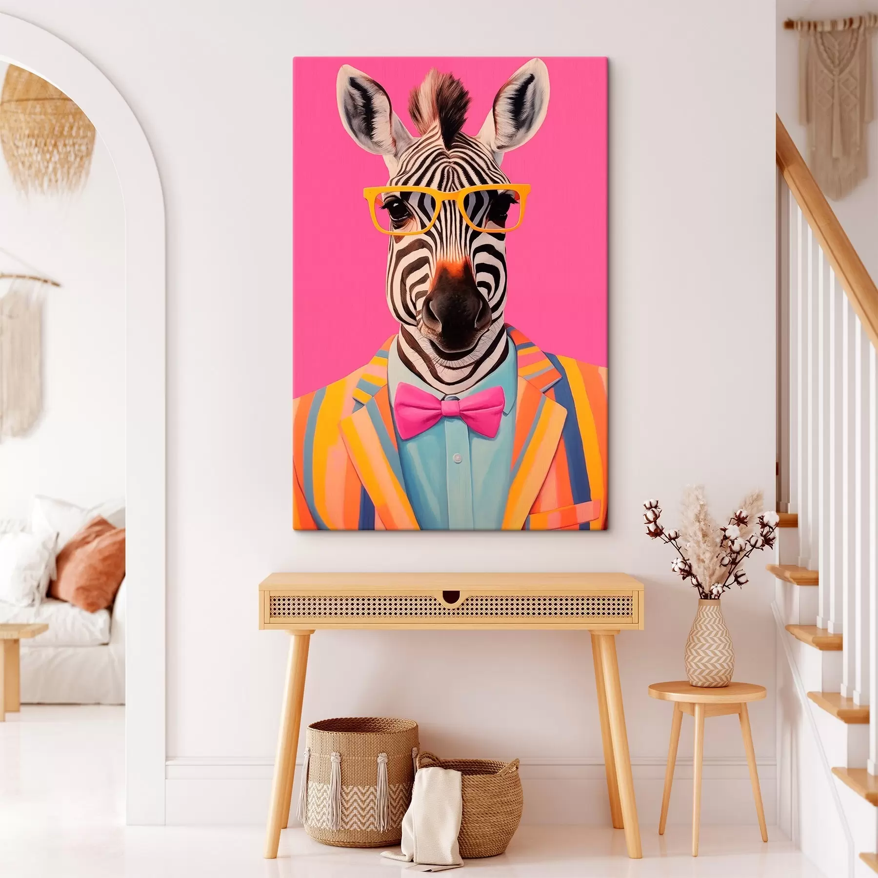 fototapet Zebră în costum și ochelari s45307