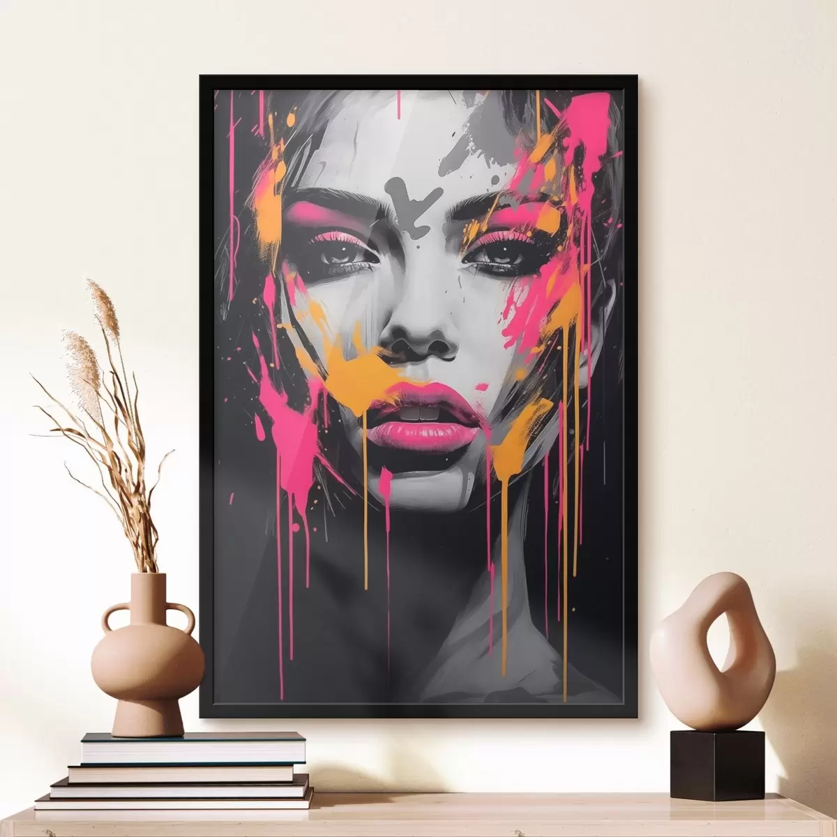 Poster Portret de femeie cu vopsele f45318