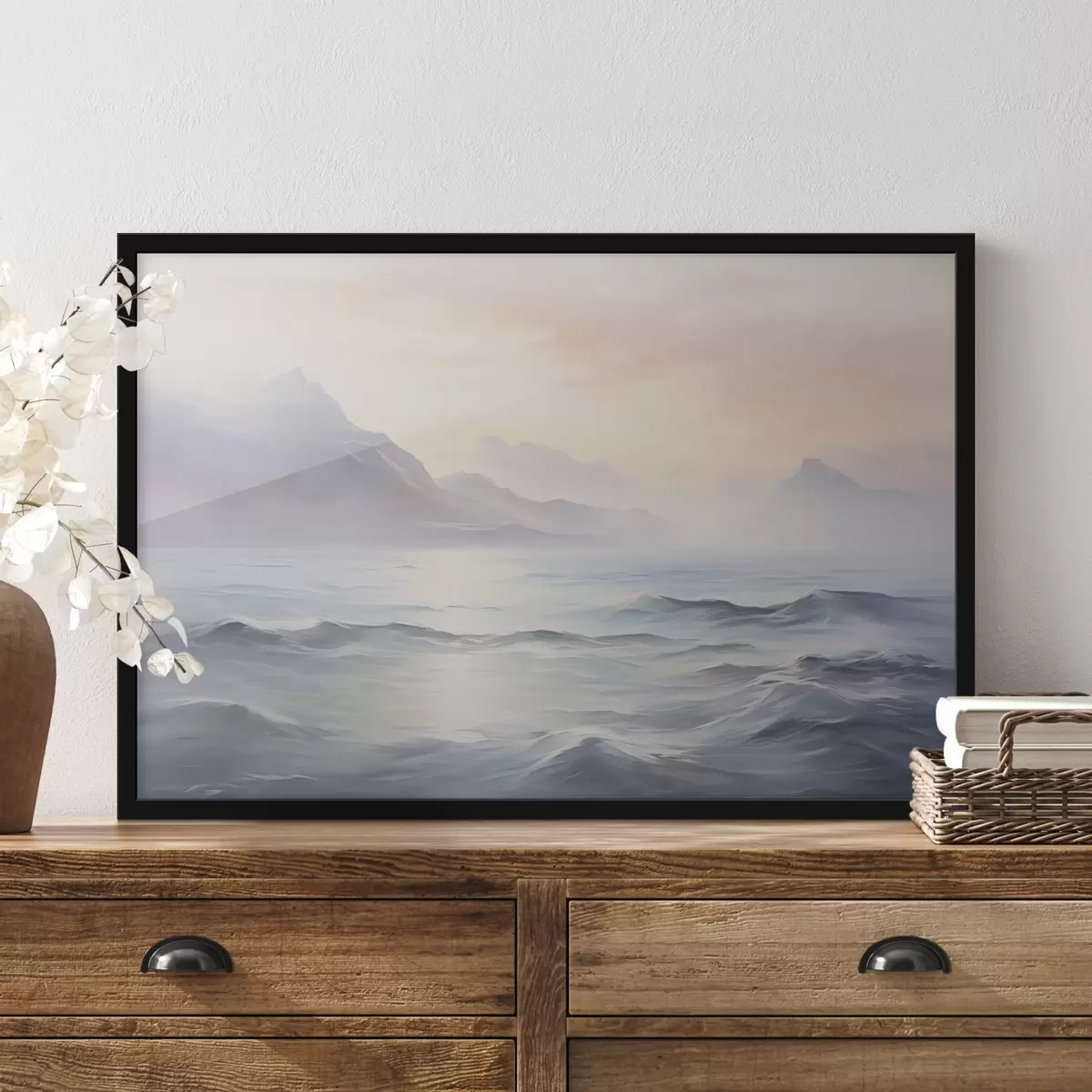 Poster Lac lângă munți imitație de pictură f45344