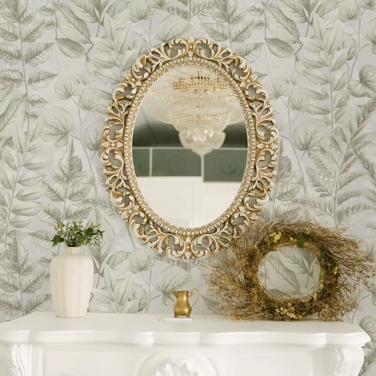 Wallpaper Frunze pastelate moi în stil botanic acuarelă a00437