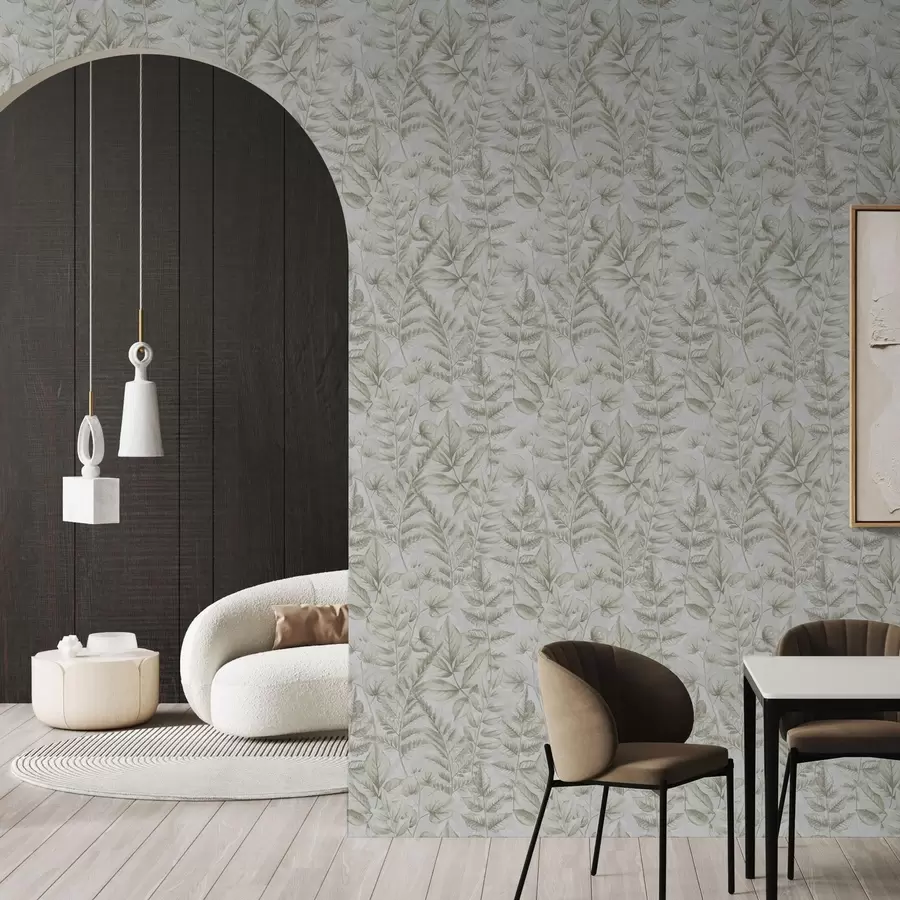 fototapet Frunze pastelate moi în stil botanic acuarelă a00437