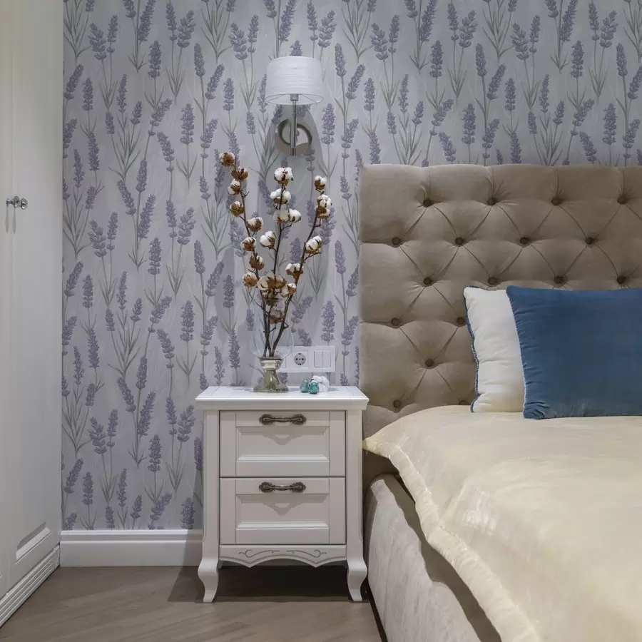 fototapet Ramuri de levănțică într-o paletă de acuarelă mov pal a00447