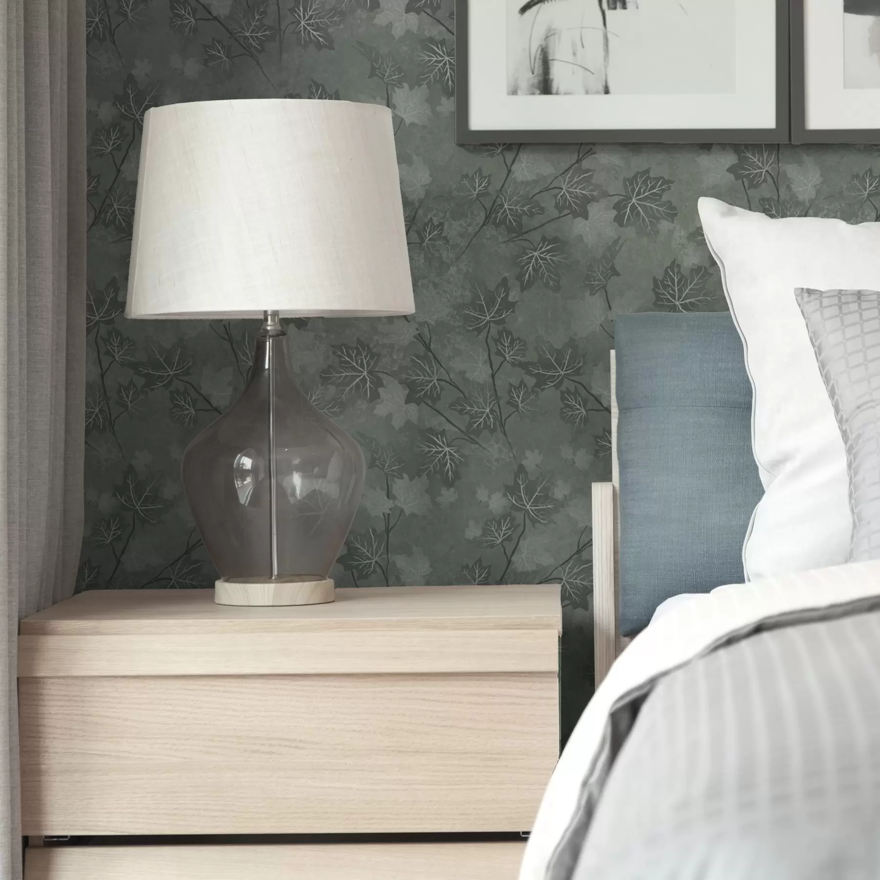 fototapet Frunze de arțar mate în tonuri verzi moi a00464