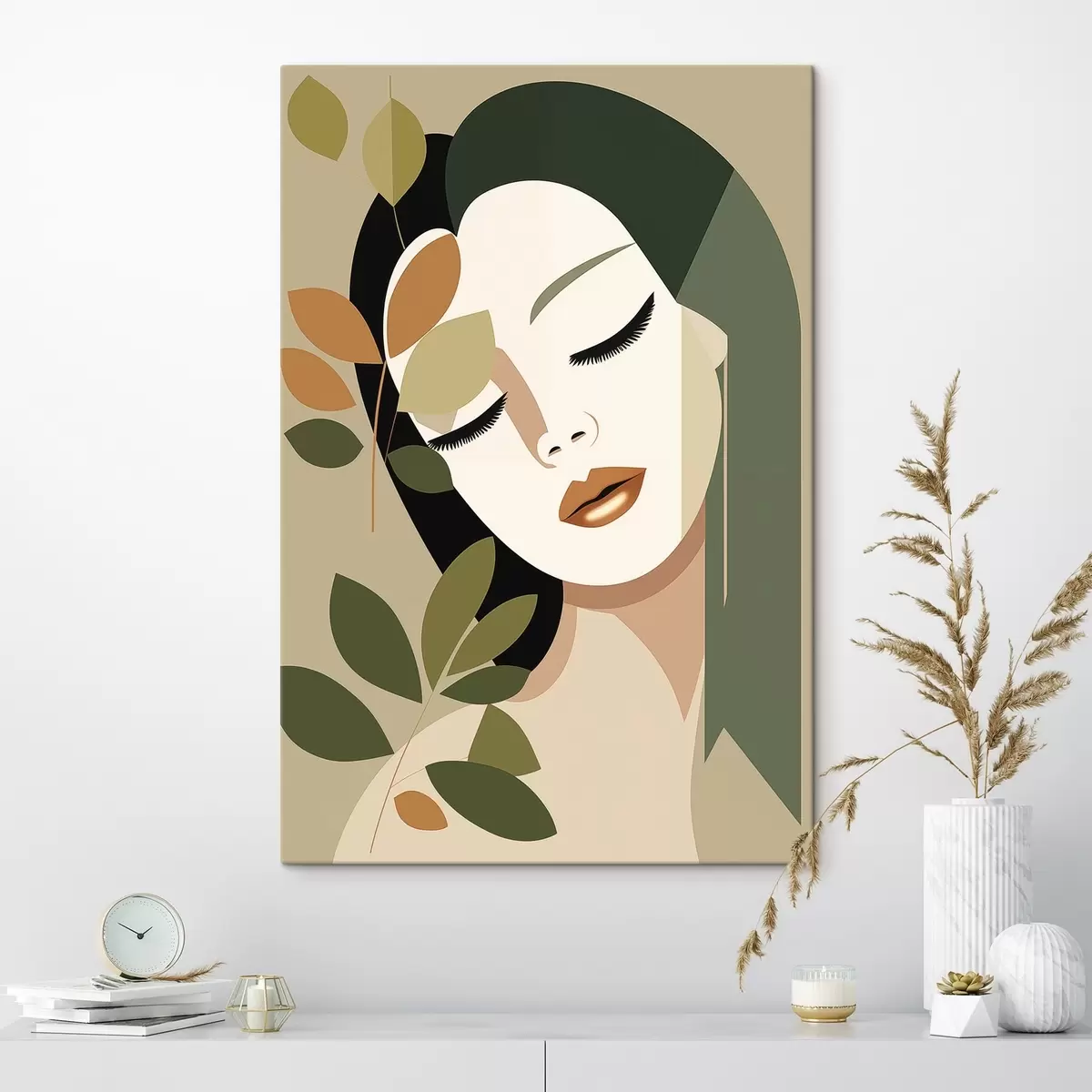 Tablouri Fată cu frunze s45388