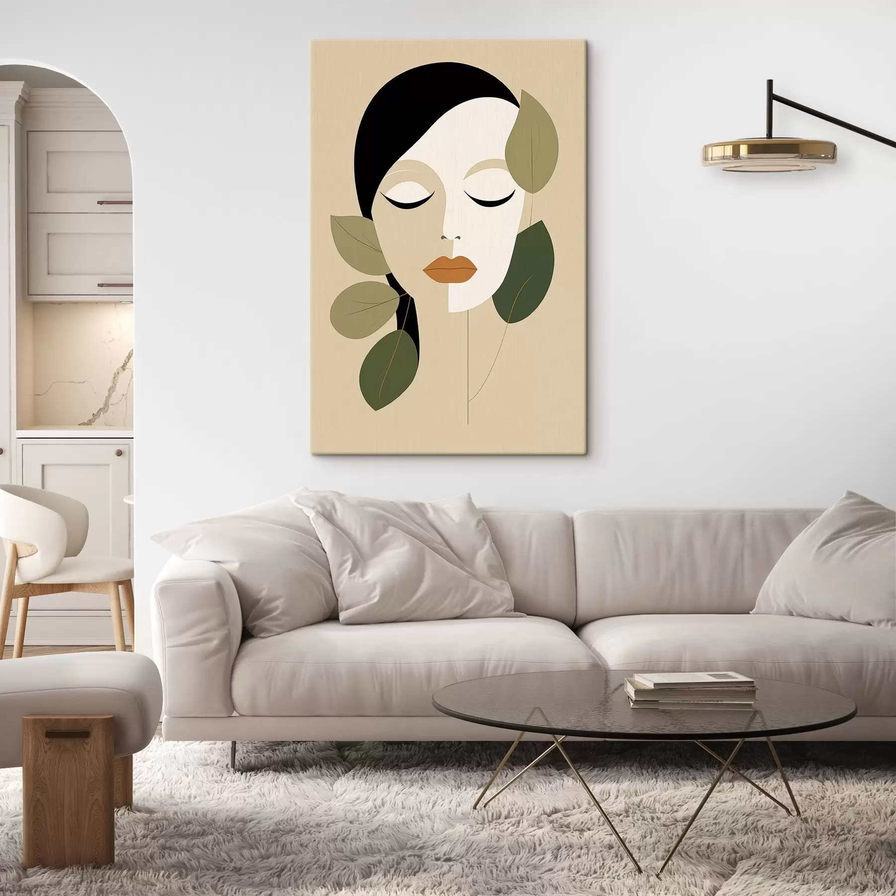 Tablouri Fată cu frunze s45389