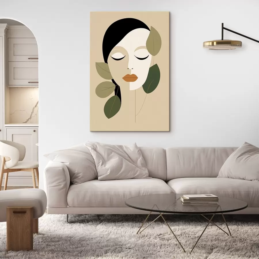 Tablouri Fată cu frunze s45389