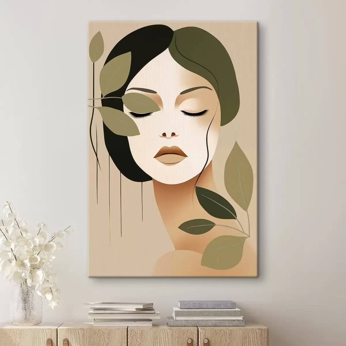 Tablouri Fată cu frunze s45390