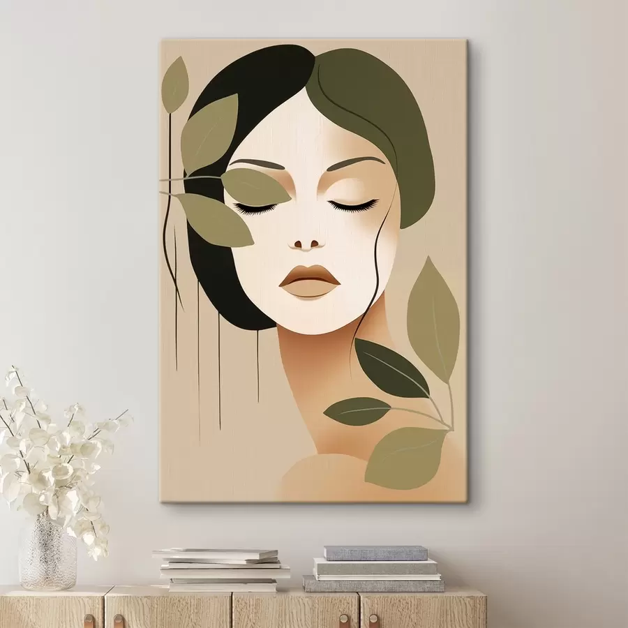 Tablouri Fată cu frunze s45390