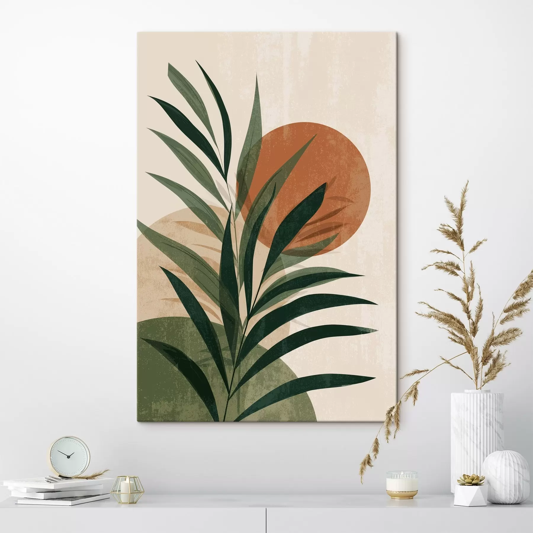 fototapet Frunze verzi și apus de soare s45394