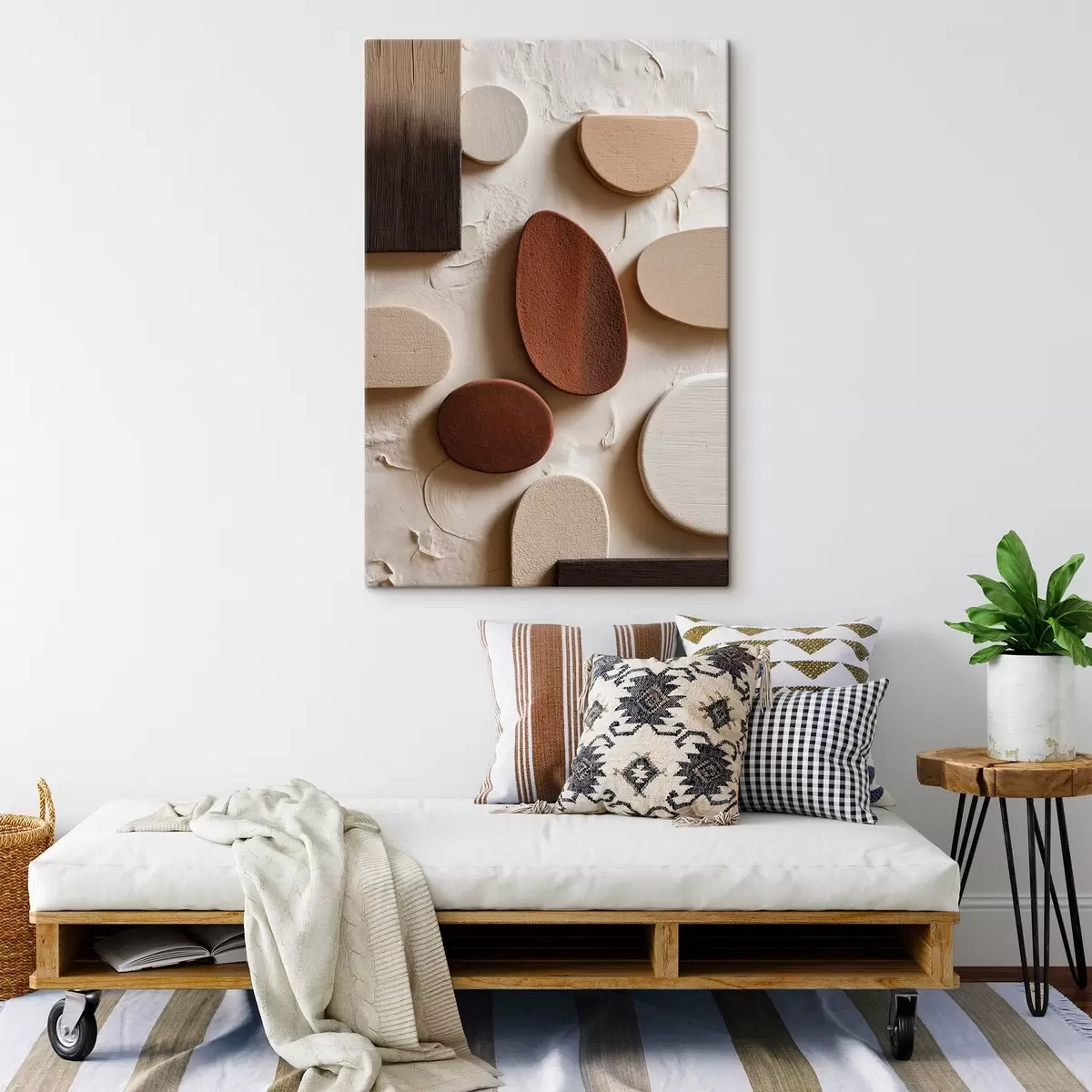 Tablouri Compoziție abstractă cu forme geometrice tridimensionale pe un fundal în relief s45409