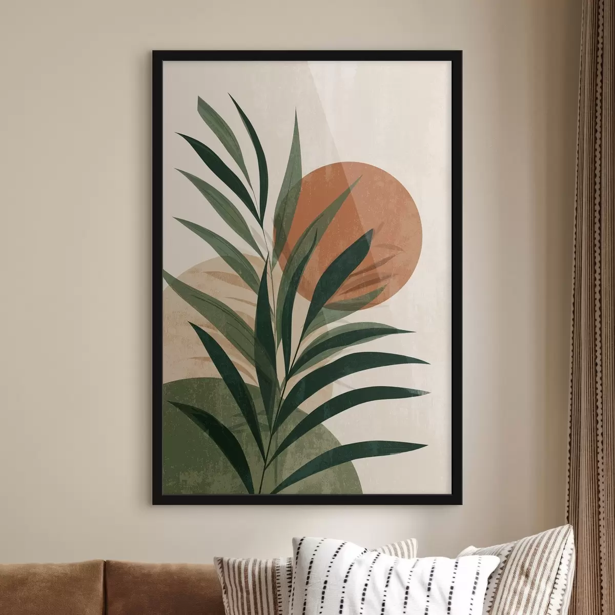 Poster Frunze verzi și apus de soare f45394