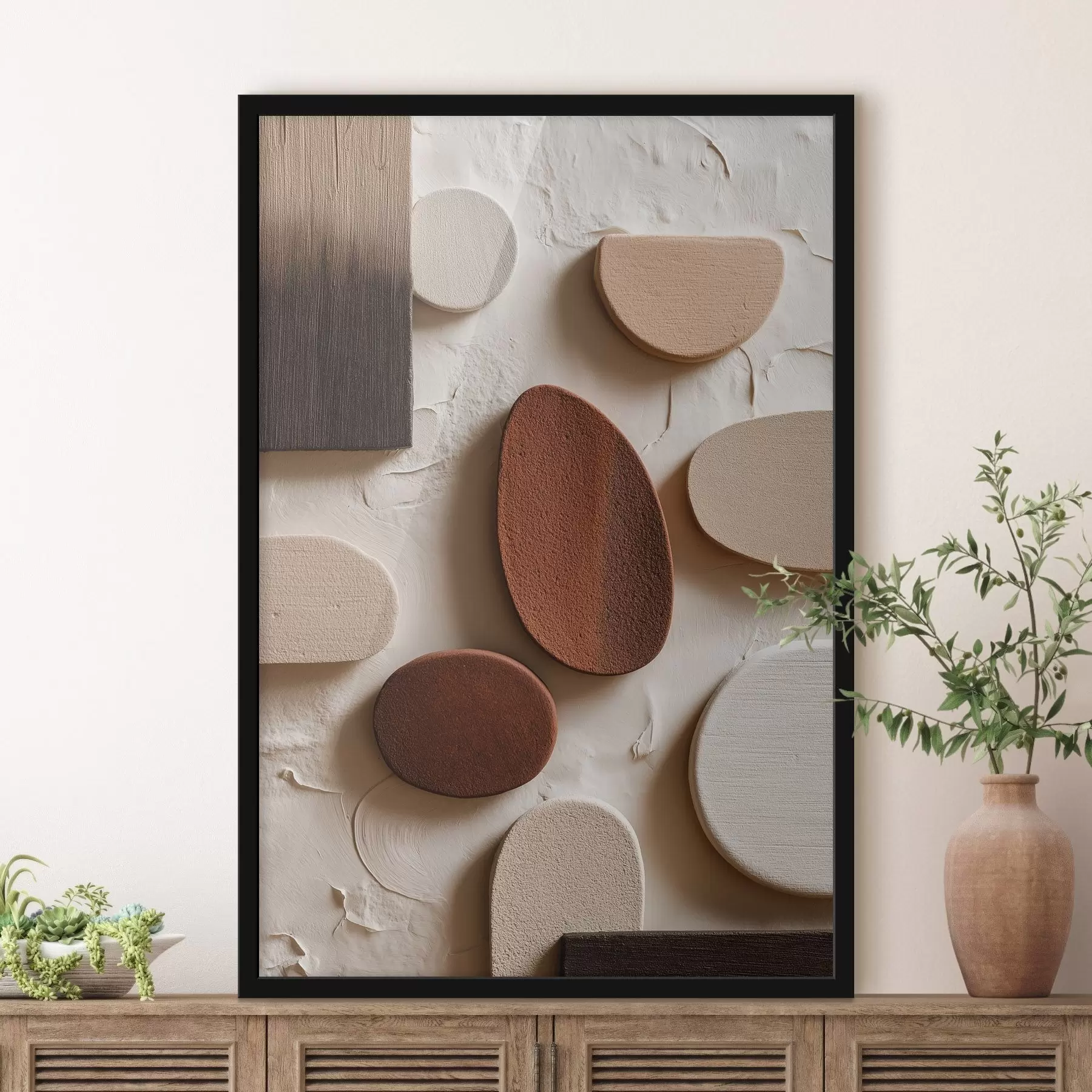 fototapet Compoziție abstractă cu forme geometrice tridimensionale pe un fundal în relief f45409