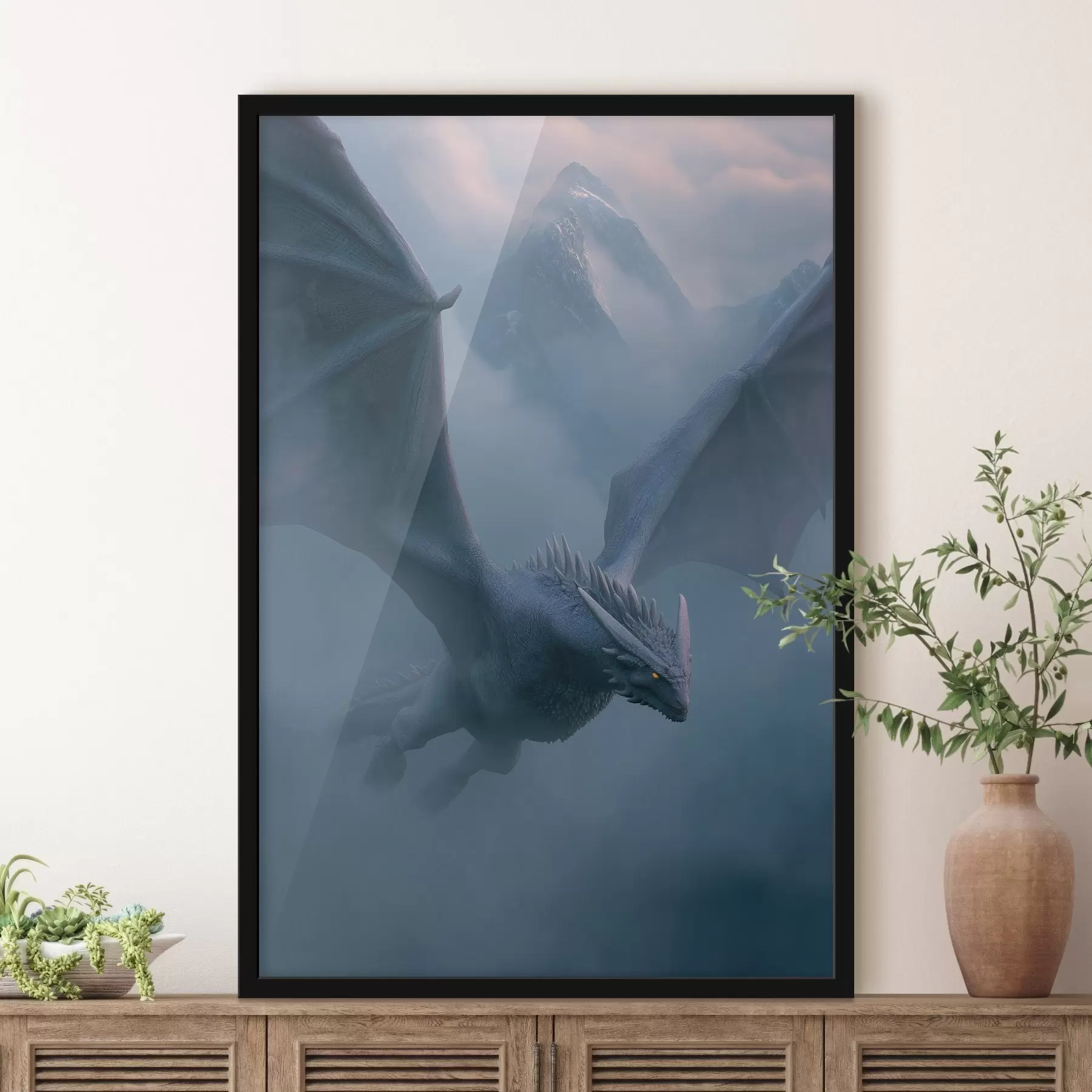 fototapet Dragonul întunecat din cer f45411