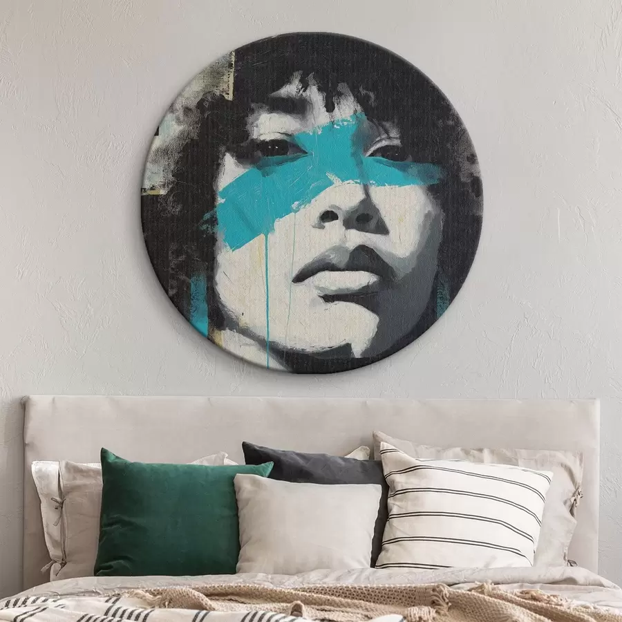 Tablouri Portret în media mixtă cu fragmente de culori și texturi r45417