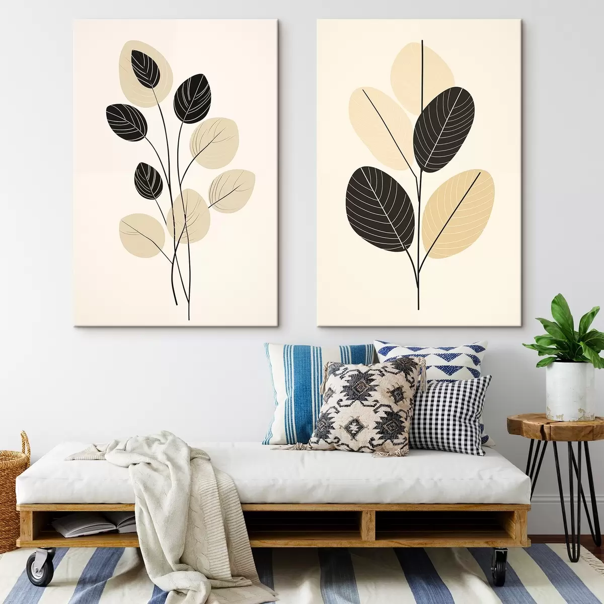 Tablouri Linii ondulate abstracte cu textură volumetrică și curbe netede m00599