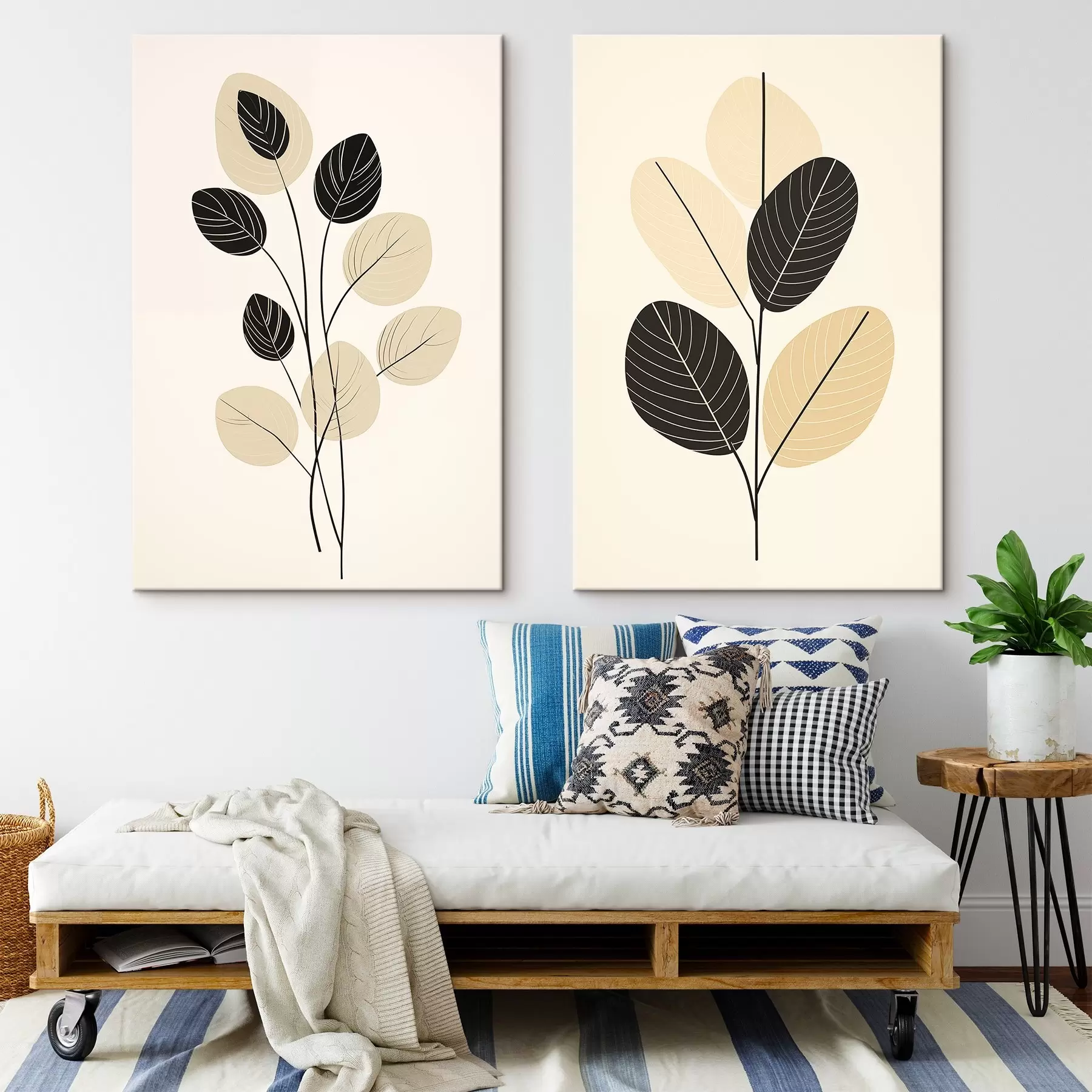 Tablouri Linii ondulate abstracte cu textură volumetrică și curbe netede m00599