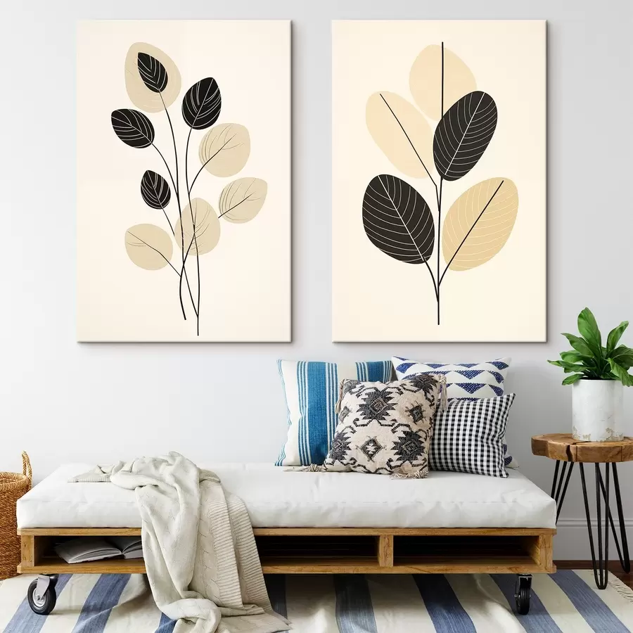 Tablouri Linii ondulate abstracte cu textură volumetrică și curbe netede m00599