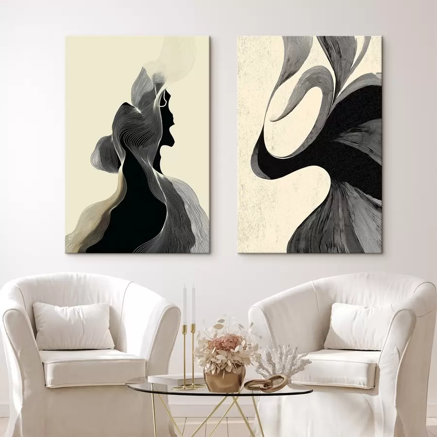 Tablouri Relief abstract ondulat cu curbe netede m00601