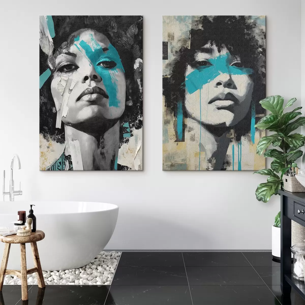 Tablouri Față feminină abstractă m00602