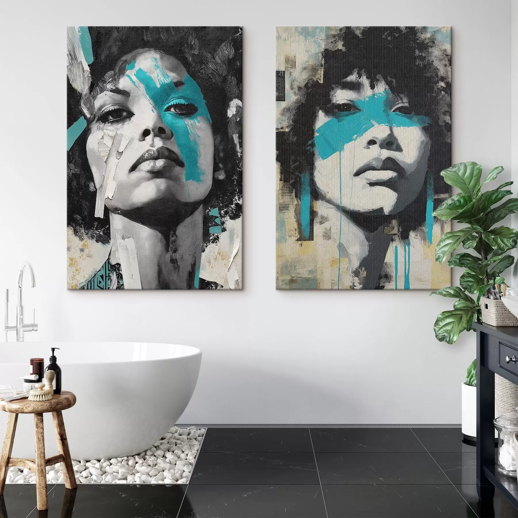 Tablouri Față feminină abstractă m00602