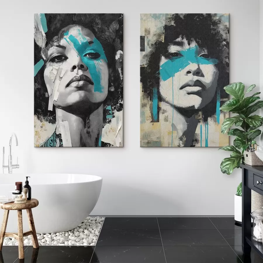 Tablouri Față feminină abstractă m00602