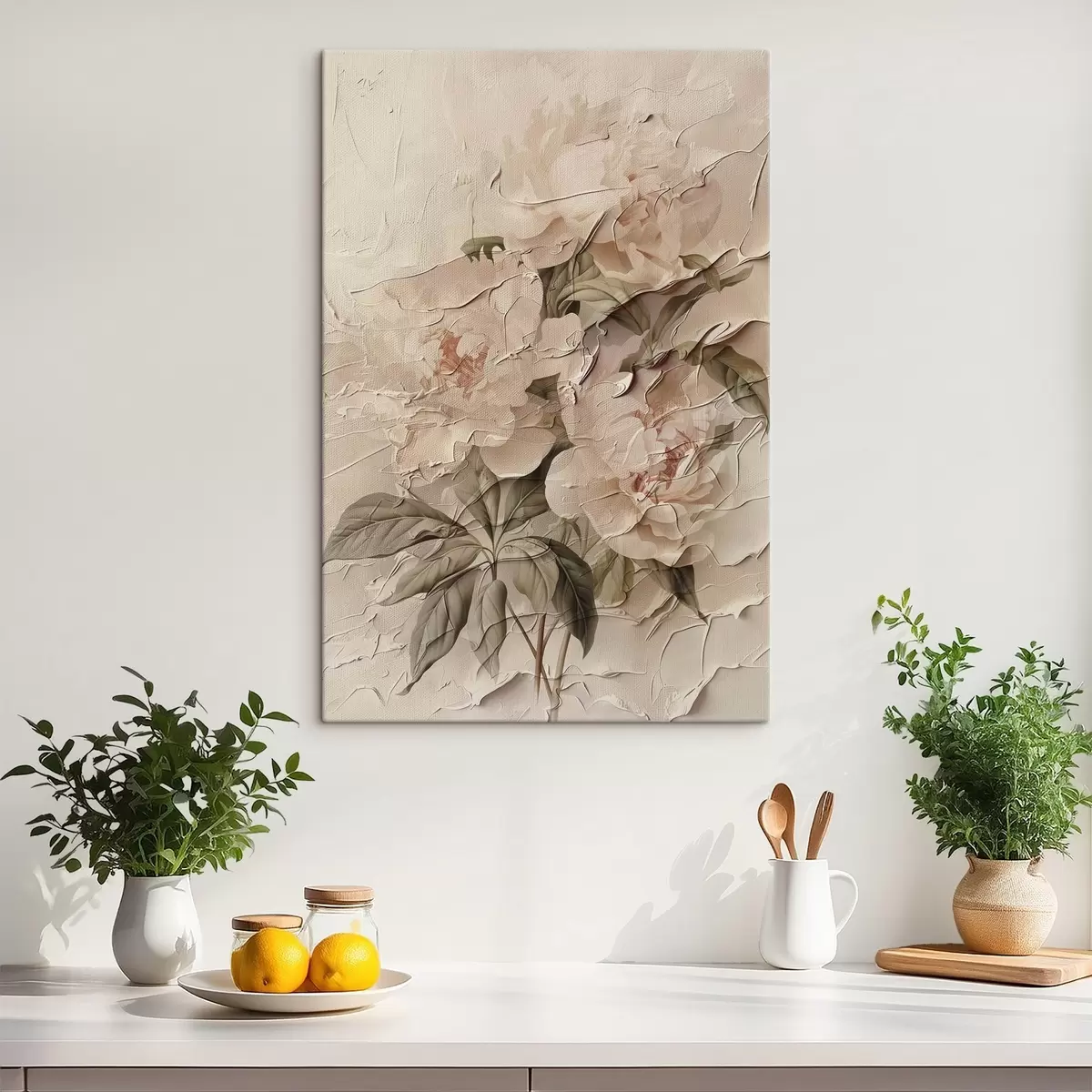 Tablouri Buchet luxuriant de bujori în stil acuarelă pe un fundal deschis s45336