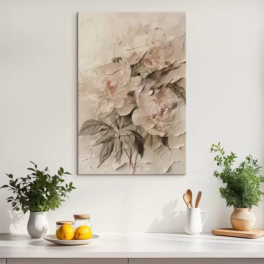 Tablouri Buchet luxuriant de bujori în stil acuarelă pe un fundal deschis s45336