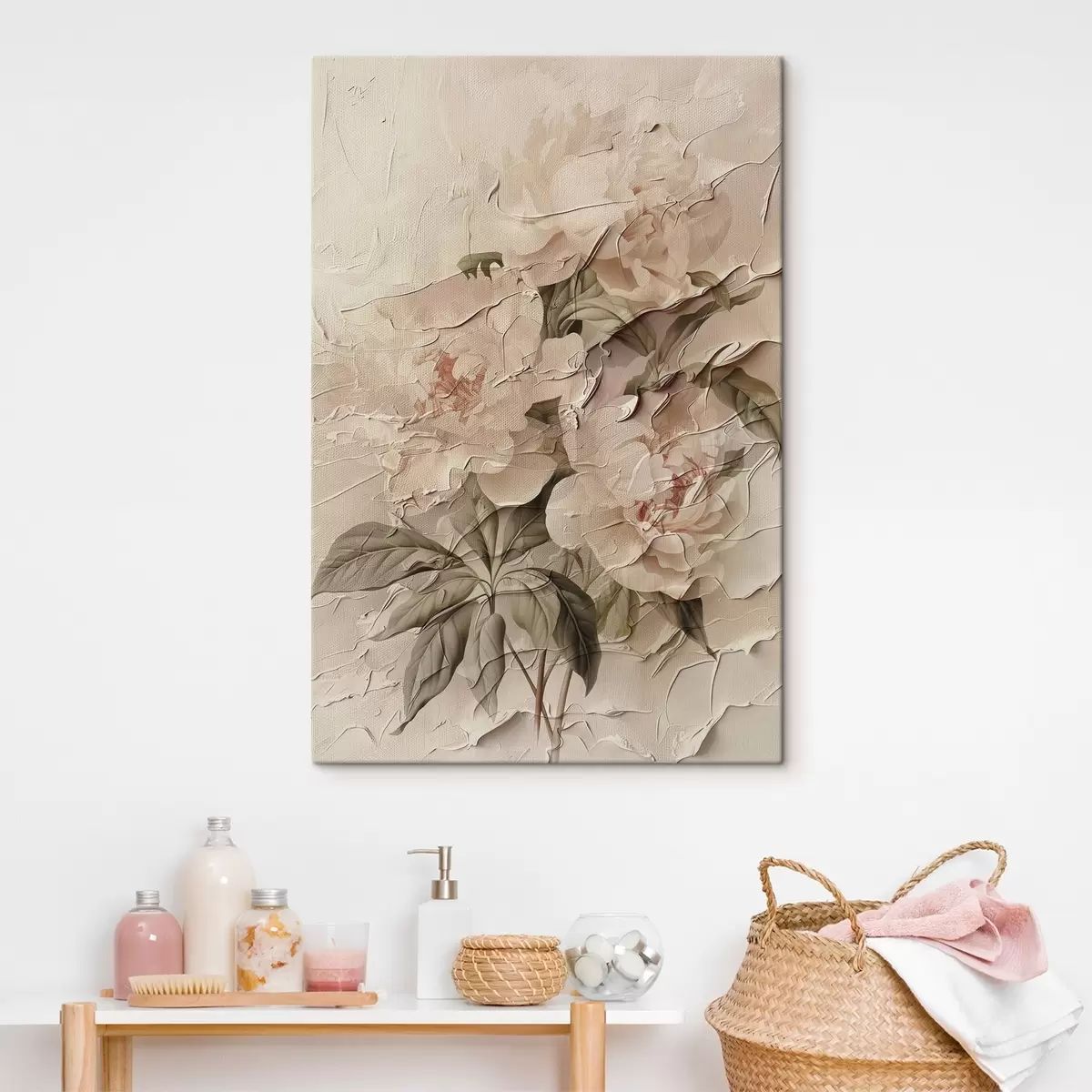 Tablouri Buchet luxuriant de bujori în stil acuarelă pe un fundal deschis s45336