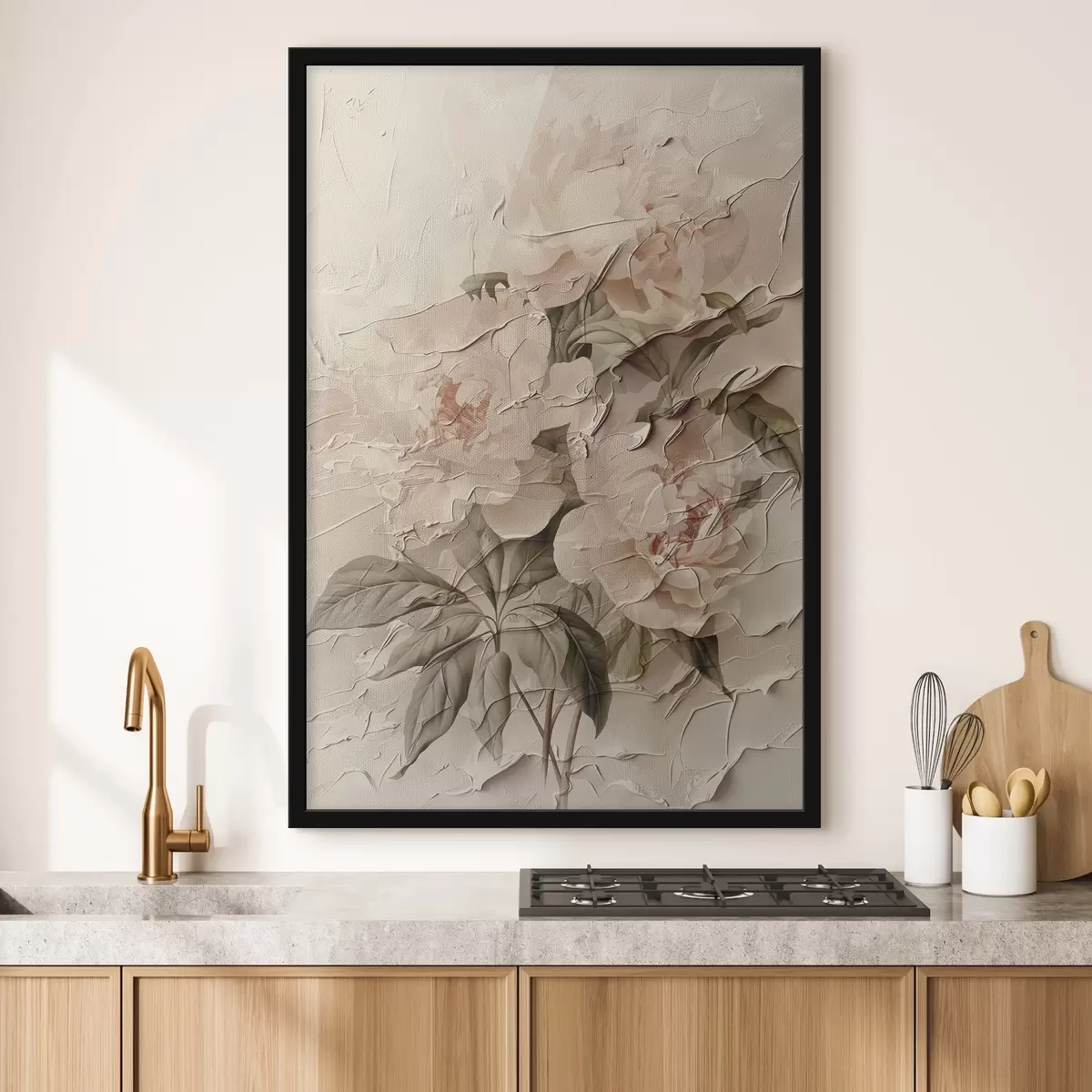 Poster Buchet luxuriant de bujori în stil acuarelă pe un fundal deschis f45336