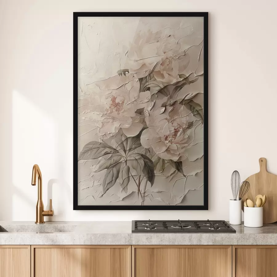 fototapet Buchet luxuriant de bujori în stil acuarelă pe un fundal deschis f45336