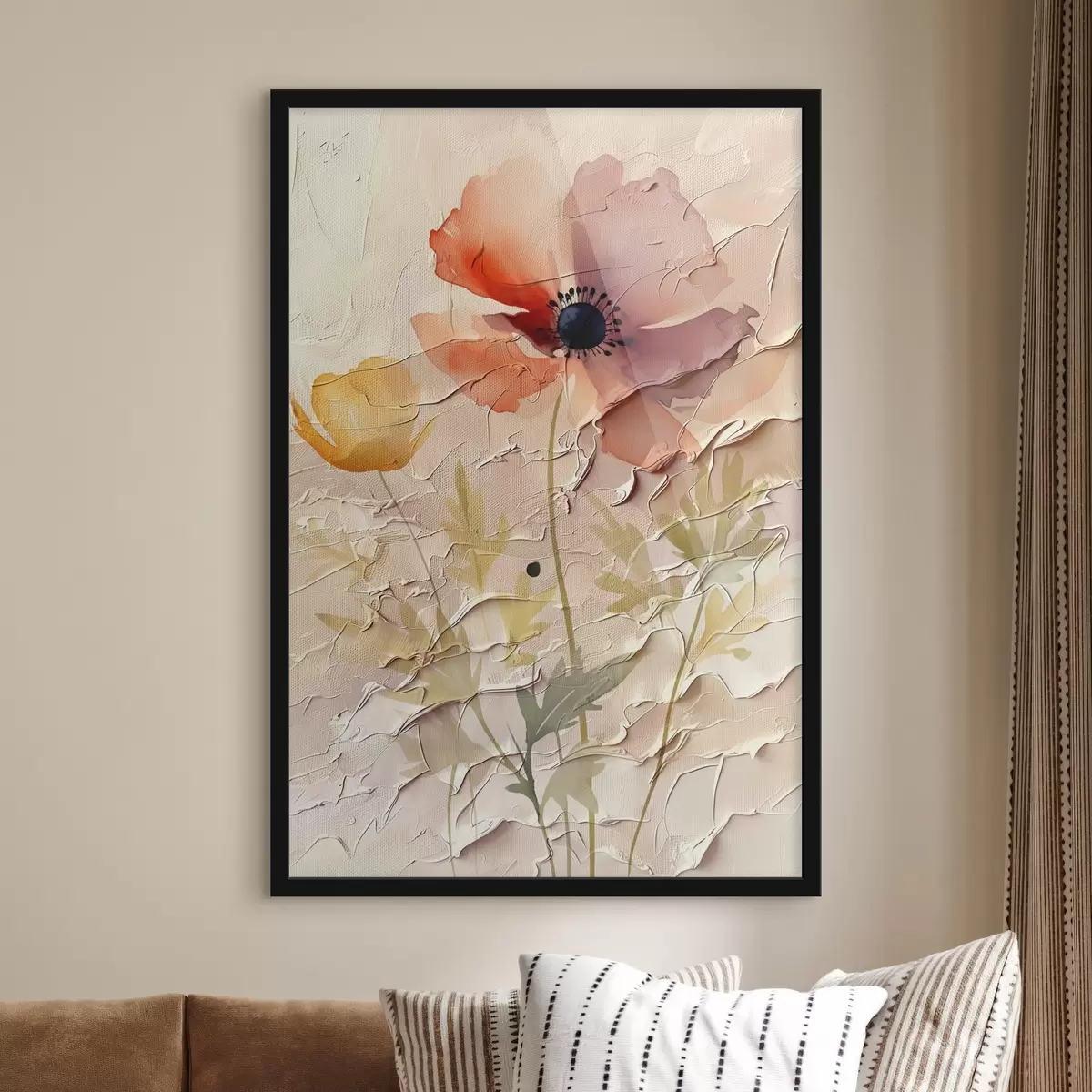 Poster Aranjament floral translucid pe un fundal deschis f45338