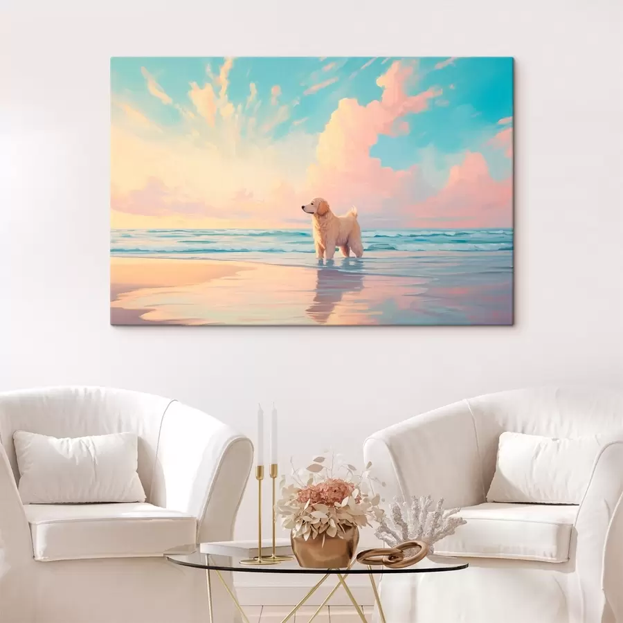 Tablouri Retriever pe malul mării s45425