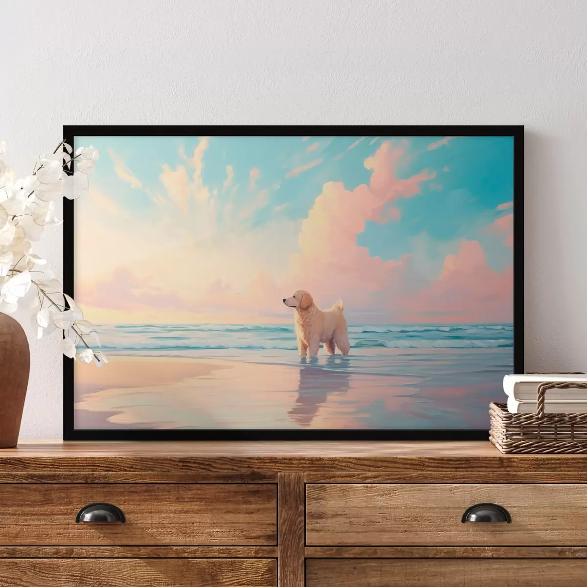 Poster Retriever pe malul mării f45425