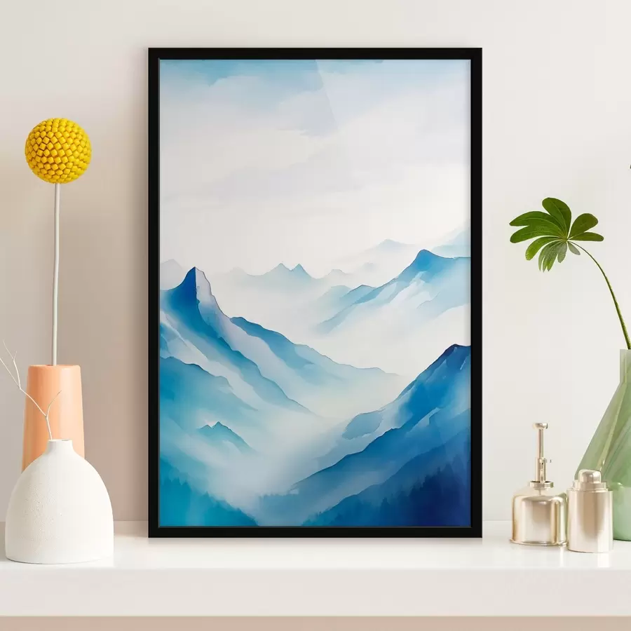 fototapet Lanțuri muntoase în ceață Geometrie f45445