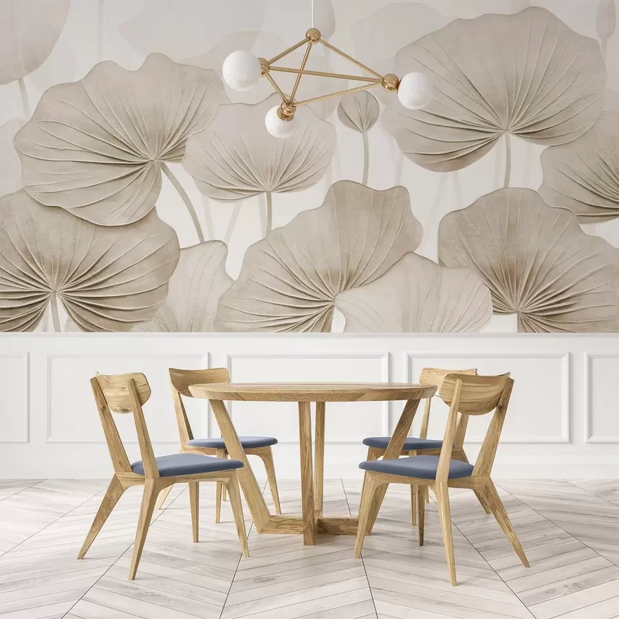 fototapet Frunze de lotus cu imitație textura distressed w04412v1