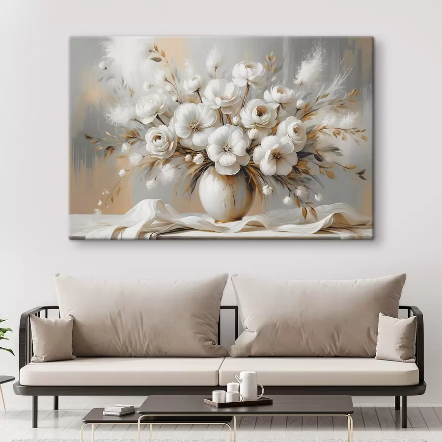 Tablouri Un buchet delicat de flori într-o vază s45375