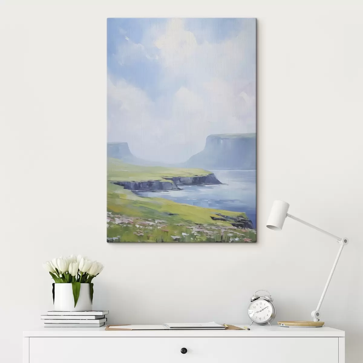 Tablouri Țărmul mării cu fiorduri în fundal s45460